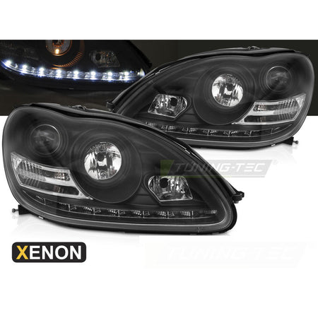 Xenon Fari Nero LED per Mercedes W220 (10.02-05.05) Kit Fari allo Xeno