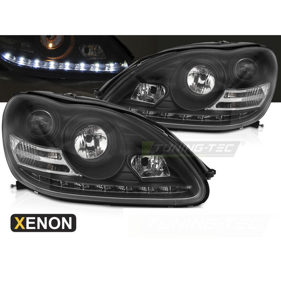 Xenon Fari Nero LED per Mercedes W220 (10.02-05.05) Kit Fari allo Xeno