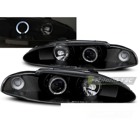 Mitsubishi Eclipse 06.95-96 Fanali Angel Eyes Neri Universali