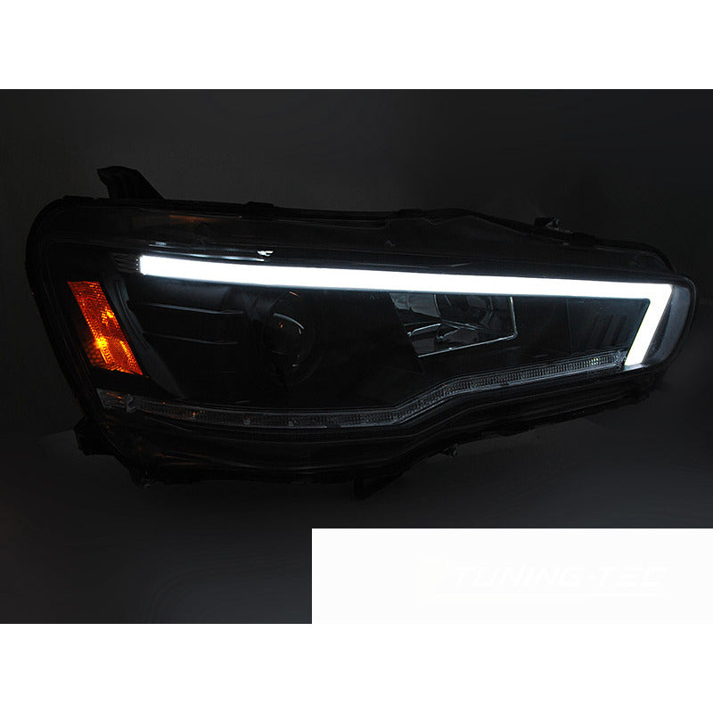 Mitsubishi Lancer 8 08-16 Tubo Luce Sequenziale Nera per Universale