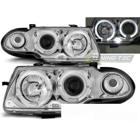 Opel Astra F 09.94-08.97 Angel Eyes Cromato Fari Anteriori Luci LED