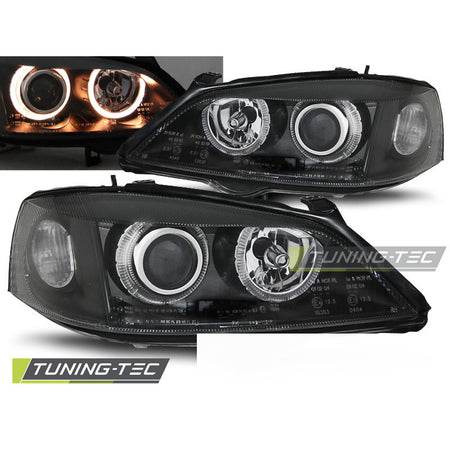 Fari Opel Astra G 09.97-02.04 Angel Eyes Neri Anteriori LED