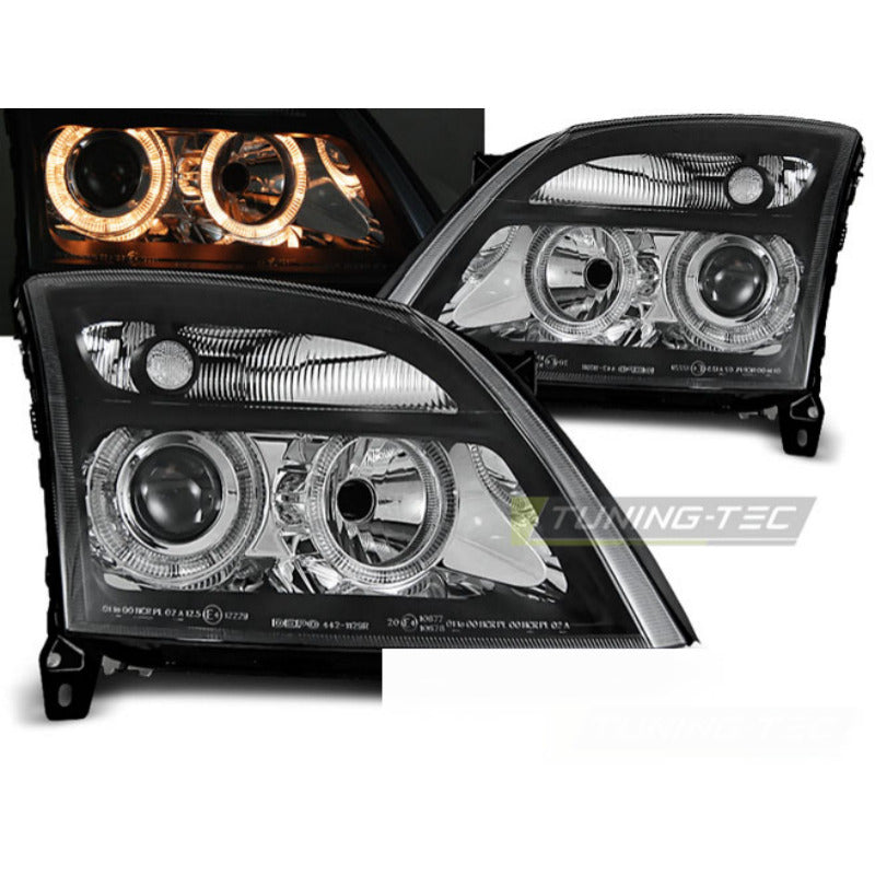Fari Opel Vectra C 04.02-08.05 Angel Eyes Neri Anteriori Auto