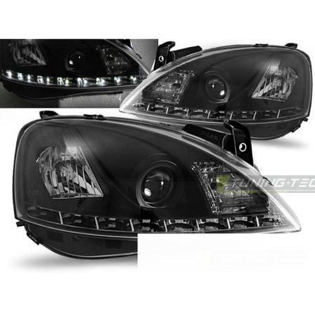 Opel Corsa C 11.00-09.06 Daylight Nero per Tuning Auto Accessorio Estetico