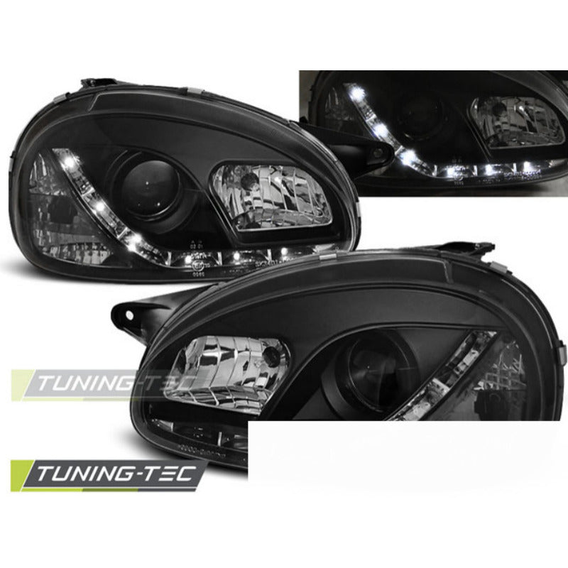 Opel Corsa B 02.93-10.00 Daylight Nero per Tuning Esterno Auto Accessorio