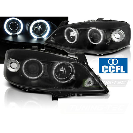 Opel Astra G 09.97-02.04 Fanali Angel Eyes CCFL Neri per Tuning Auto