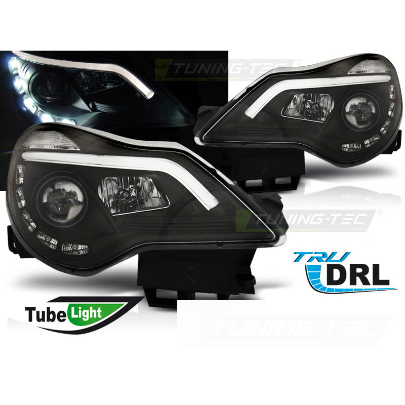 Opel Corsa D 11-14 DRL Nero Luci Diurne Finitura Nera per Auto Tuning