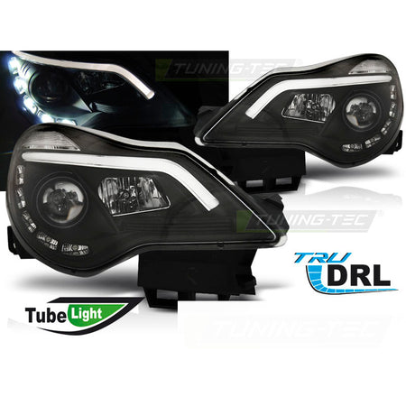 Opel Corsa D 11-14 DRL Nero Luci Diurne Finitura Nera per Auto Tuning