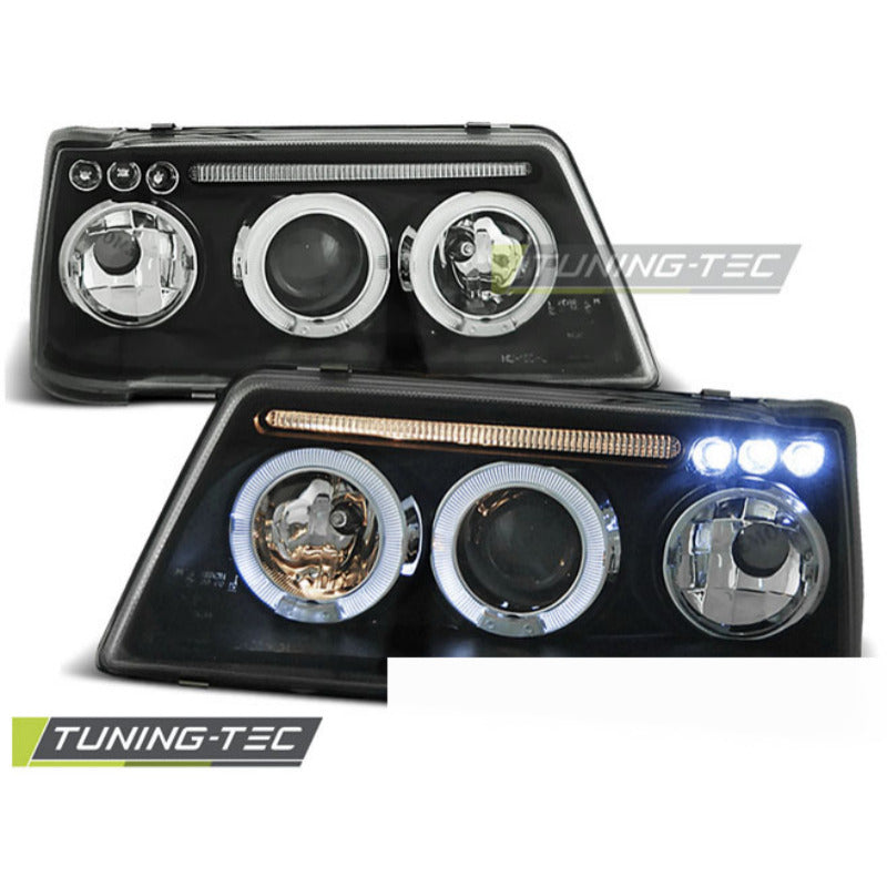 Peugeot 205 09.83-10.96 Fanali Angel Eyes Neri con Luce Diurna LED