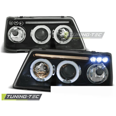 Peugeot 205 09.83-10.96 Fanali Angel Eyes Neri con Luce Diurna LED