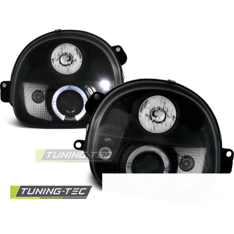 Renault Twingo 03.93-09.98 Fanali Angel Eyes Neri Anteriori e Posteriori