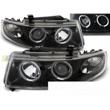 Fari Angel Eyes Nero per Seat Leon (04.99-08.04) - Fanali Anteriori