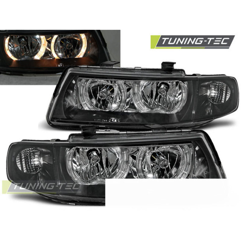 Fari Angel Eyes Nero per Seat Leon (04.99-08.04) - Fanali Anteriori