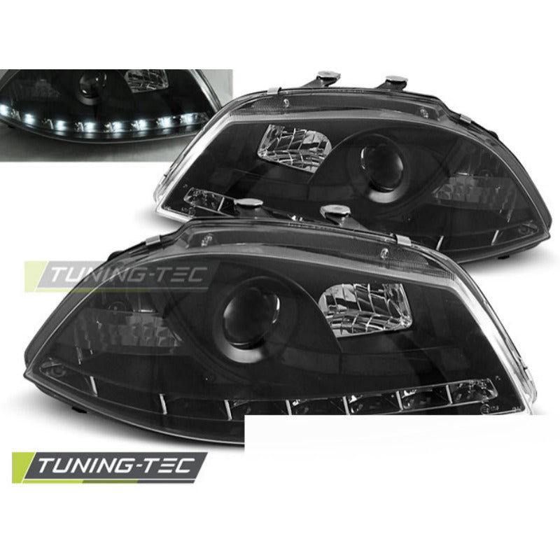 Fari Daylight Nero per Seat Ibiza 6L (2002-2008) - Fanali Anteriori