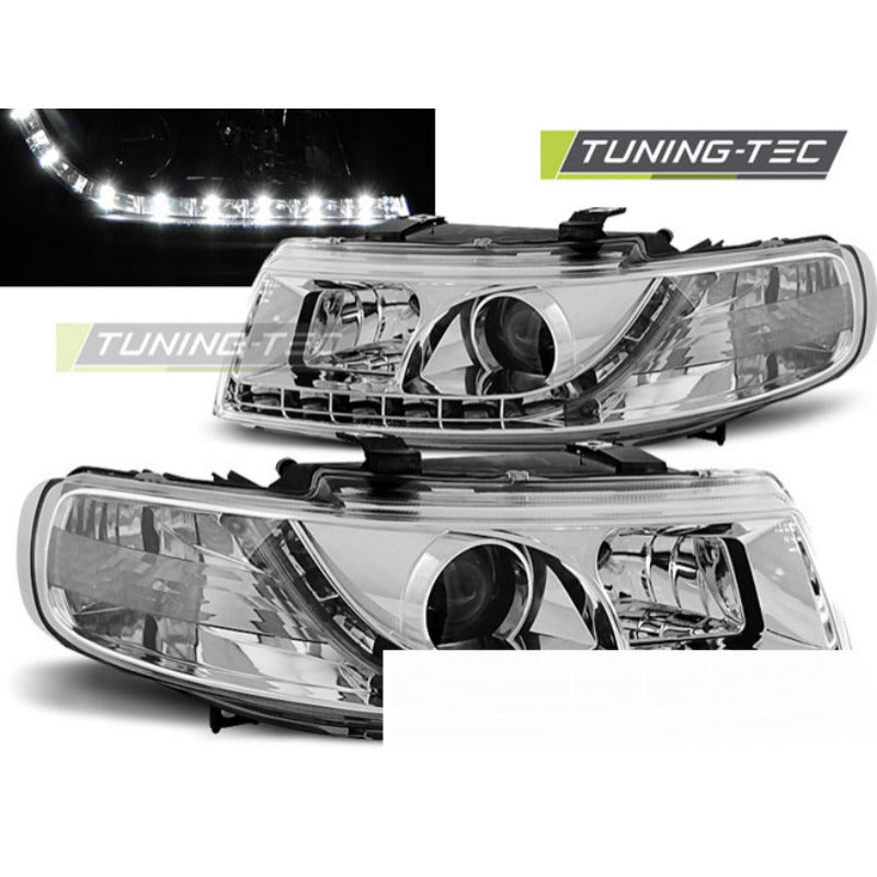 Fari Daylight Cromato per Seat Leon (04.99-08.04) - Fanali Anteriori Cromato