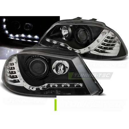 Fari Daylight Nero per Seat Ibiza 6L (04.02-08) - Fanali Anteriori