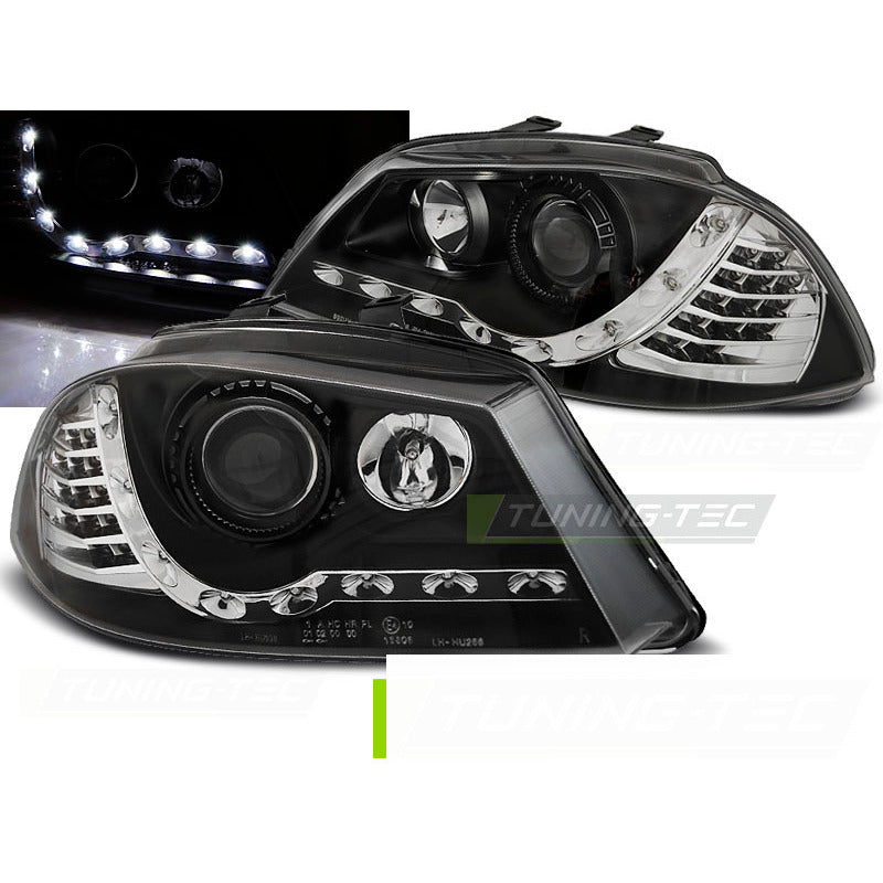 Fari Daylight Nero per Seat Ibiza 6L (04.02-08) - Fanali Anteriori