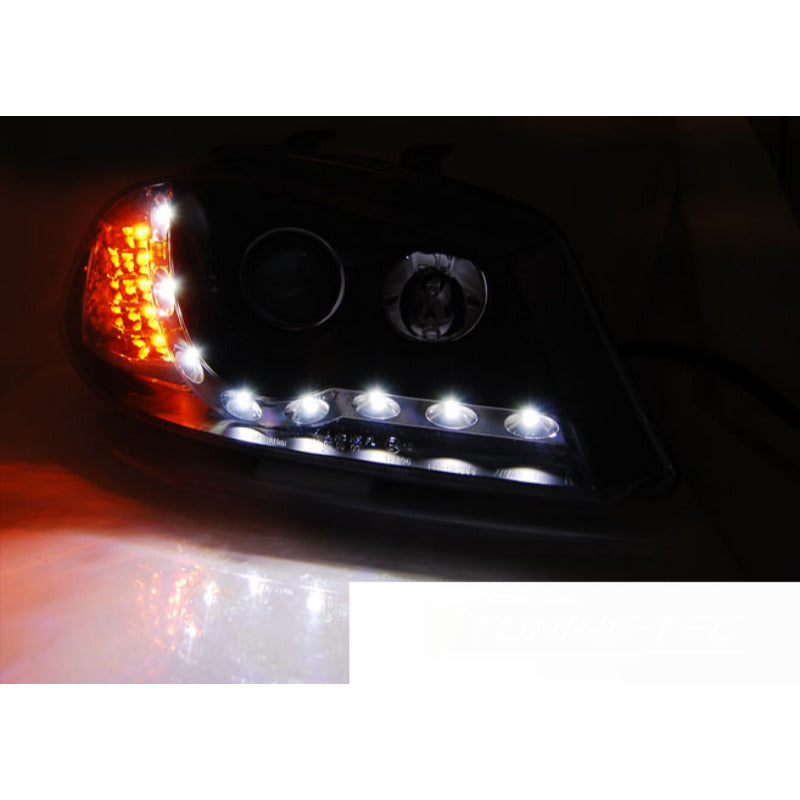 Fari Daylight Nero per Seat Ibiza 6L (04.02-08) - Fanali Anteriori
