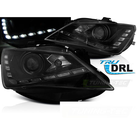 Fari True DRL Nero per Seat Ibiza 6J (2012-2015) Luci Diurne