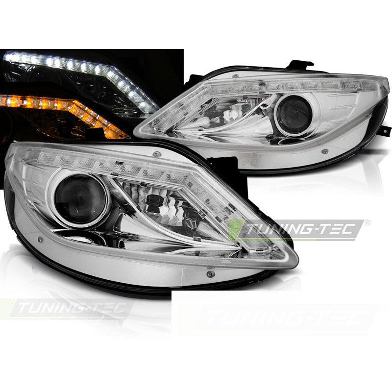 Fari Daylight Cromato con LED Freno per Seat Ibiza 6J (06.08-12)