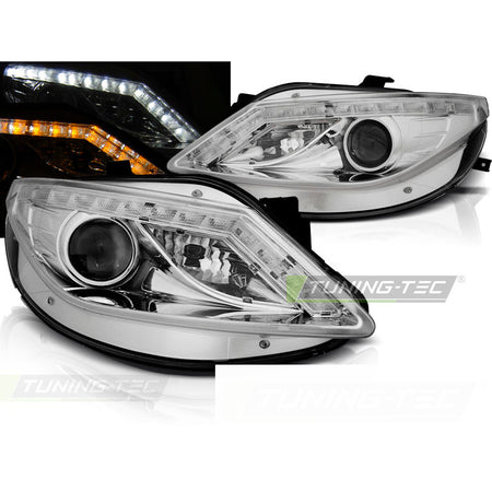 Fari Daylight Cromato con LED Freno per Seat Ibiza 6J (06.08-12)