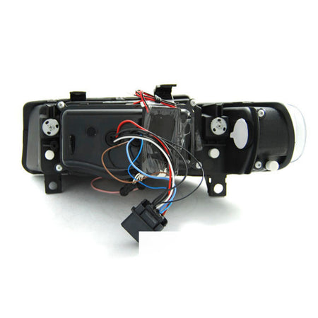 Fari Angel Eyes CCFL Nero per Seat Leon (04.99-08.04) Fanali Anteriori