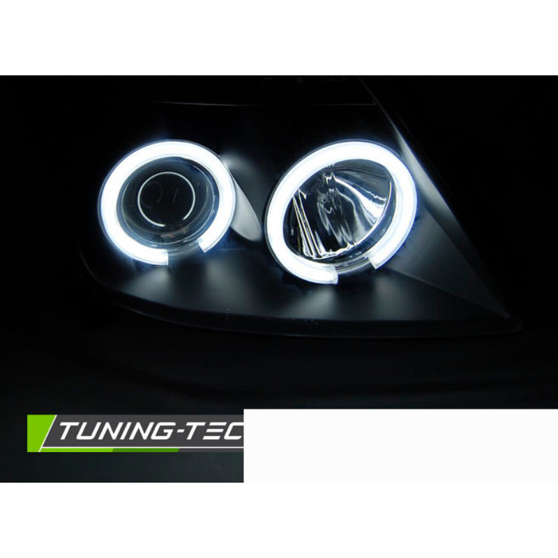 Suzuki Swift 05.05-10 CCFL Angel Eyes Nero Fanali Anteriori LED Fumè