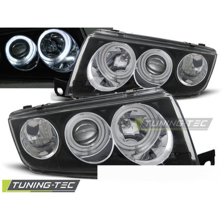 Fari Anteriori Angel Eyes Neri per Škoda Fabia I (12.99-08)