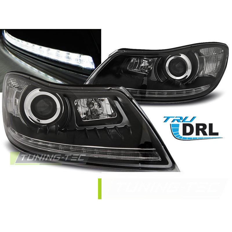 Fari True DRL Nero per Škoda Octavia (2009-2012) Luci Diurne