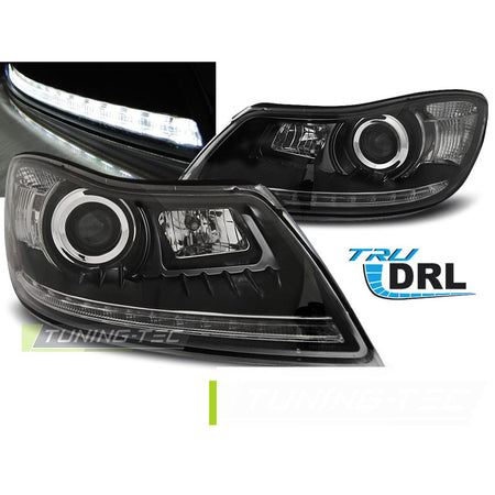 Fari True DRL Nero per Škoda Octavia (2009-2012) Luci Diurne
