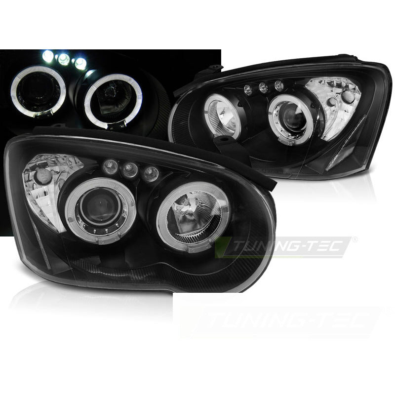 Subaru Impreza Ii Gd Gg 03-05 Fanali Angel Eyes Neri Universali