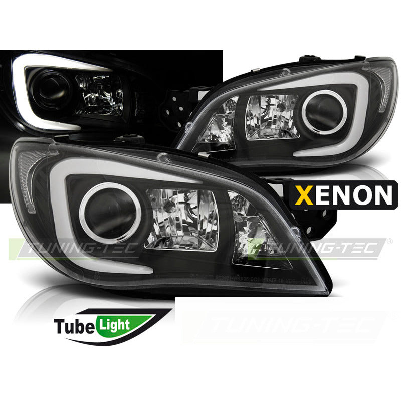 Subaru Impreza Ii Gd Gg 06-07 Kit Fari Xenon Neri Tubolari 2 Pezzi