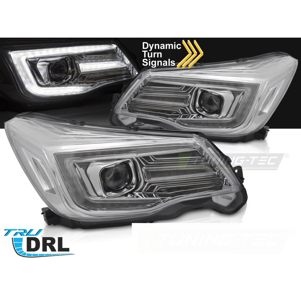 Fari Tube DRL Cromo per Subaru Forester IV (2013-2018) Luci Diurne