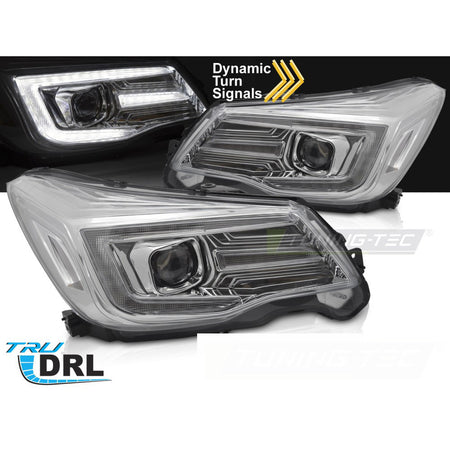 Fari Tube DRL Cromo per Subaru Forester IV (2013-2018) Luci Diurne