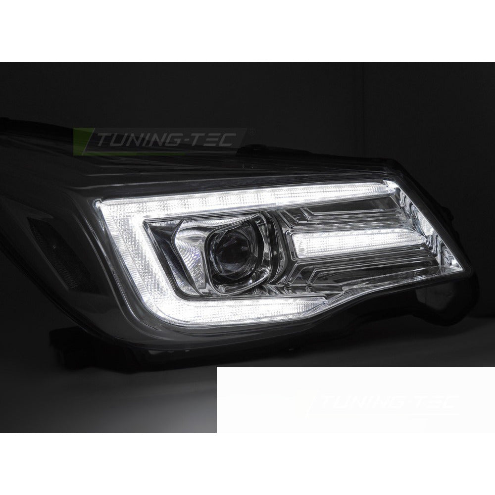 Fari Tube DRL Cromo per Subaru Forester IV (2013-2018) Luci Diurne