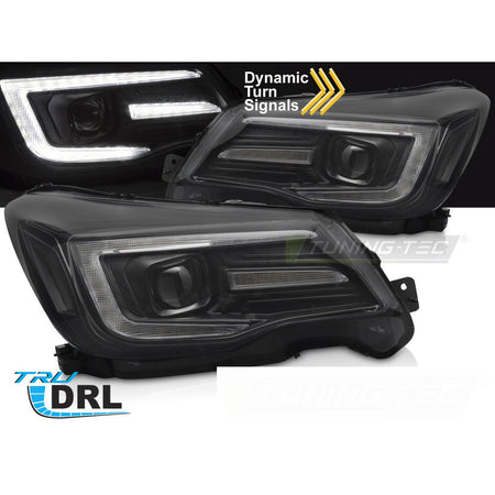 Fari Tube DRL Nero per Subaru Forester IV 2013-2018 Luci Diurne