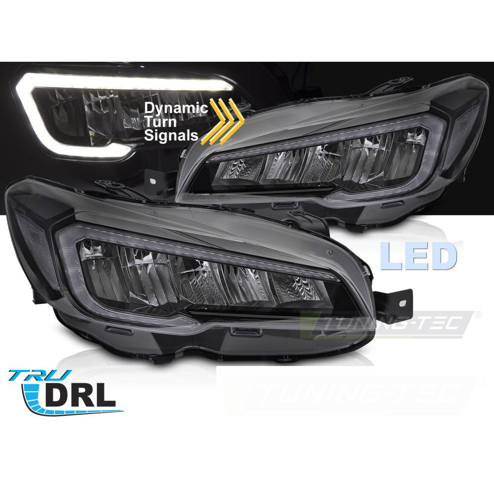 Fari Anteriori Tubo LED Neri per Subaru WRX 2014-2022