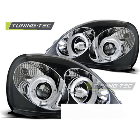 Toyota Yaris 99-03 Angel Eyes Nero Fari Anteriori LED Neri con