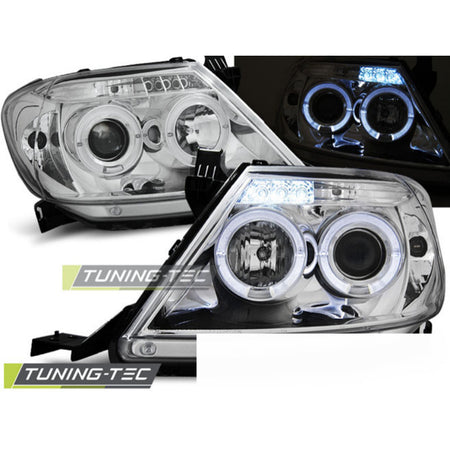 Toyota Hilux 05-11 Angel Eyes Cromato Fari Anteriori LED Luci Diurne