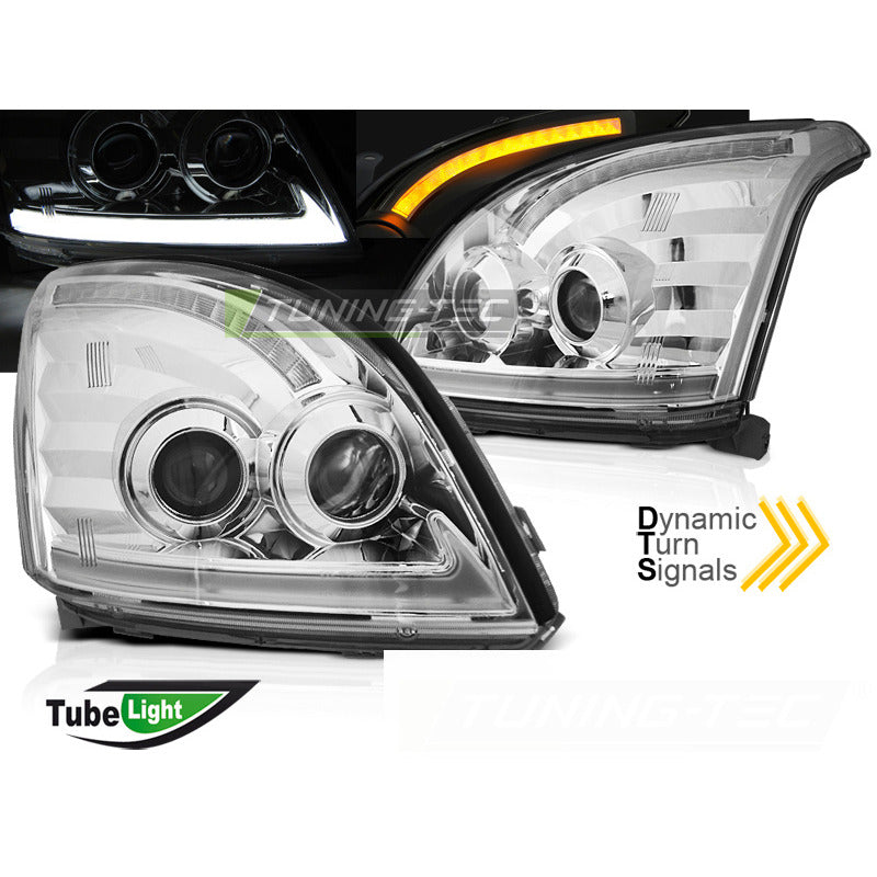 Toyota Land Cruiser 120 03-09 Fari a LED Sequenziali Cromati