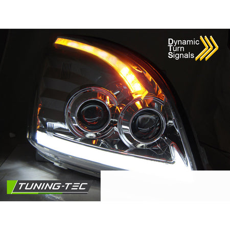 Toyota Land Cruiser 120 03-09 Fari a LED Sequenziali Cromati