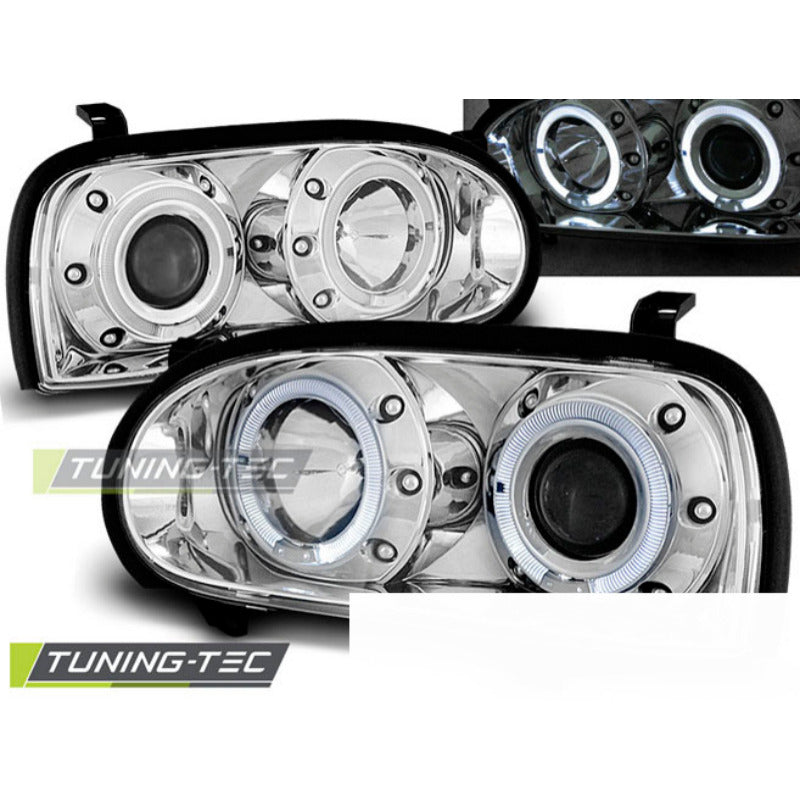 Fari Angel Eyes Cromato per Volkswagen Golf 3 (09.91-08.97) Fanali