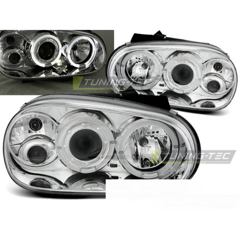 Fari Angel Eyes Cromato per Volkswagen Golf 4 (09.97-09.03)