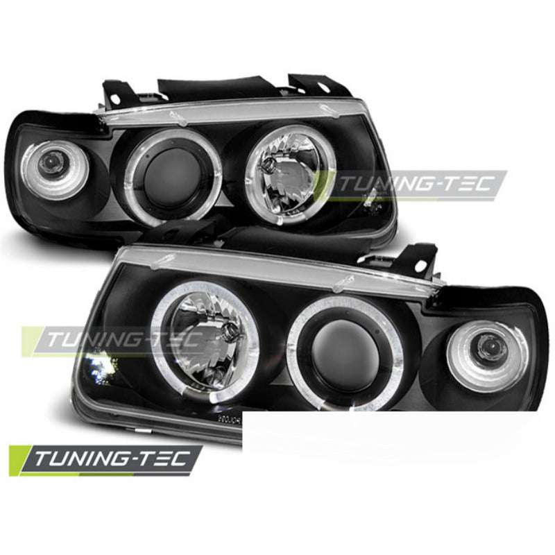Fari Angel Eyes Nero per Volkswagen POLO 6N (10.94-09.99) Berlina 5 Porte