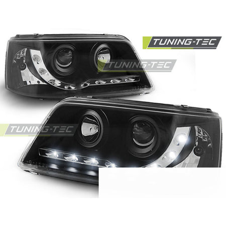 Fari Daylight Nero per Volkswagen T5 (04.03-08.09) Fanali Anteriori