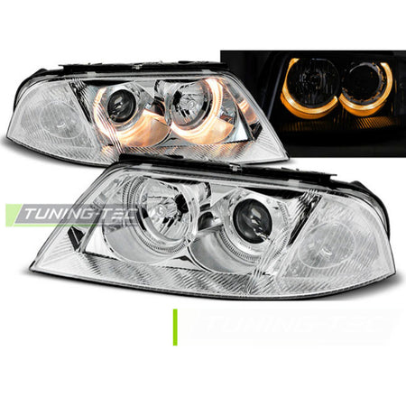 Fari Angel Eyes Cromato per Volkswagen Passat 3BG (09.00-03.05)