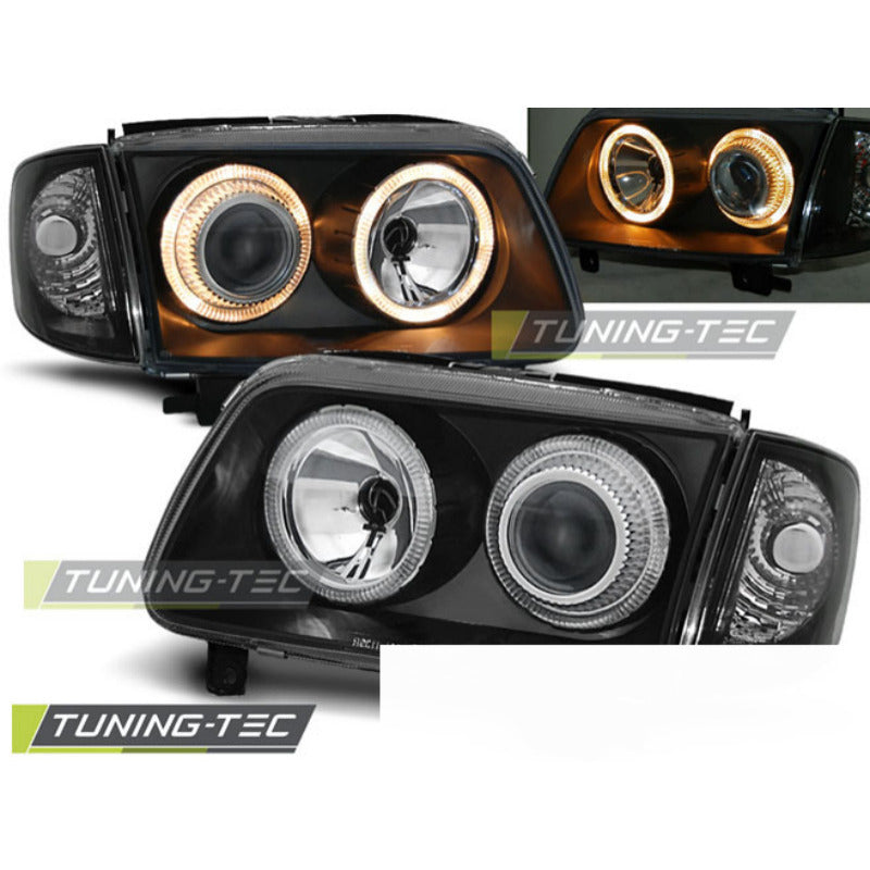 Fari Angel Eyes Nero per Volkswagen POLO 6N2 (10.99-10.01)