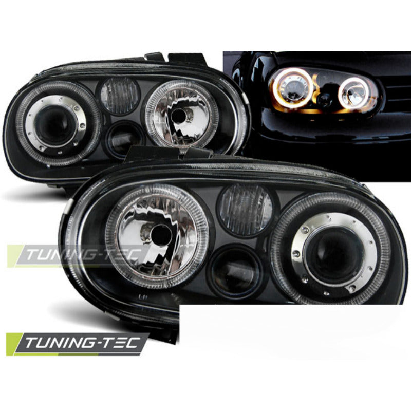 Fari Angel Eyes Nero per Volkswagen Golf 4 (09.97-09.03)