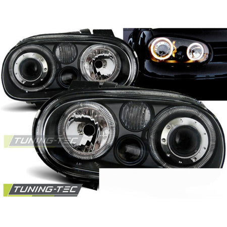 Fari Angel Eyes Nero per Volkswagen Golf 4 (09.97-09.03)