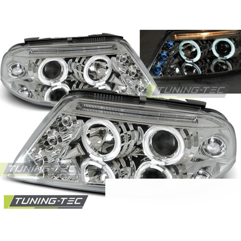 Fari Angel Eyes Cromato per Volkswagen Passat 3BG (09.00-03.05)